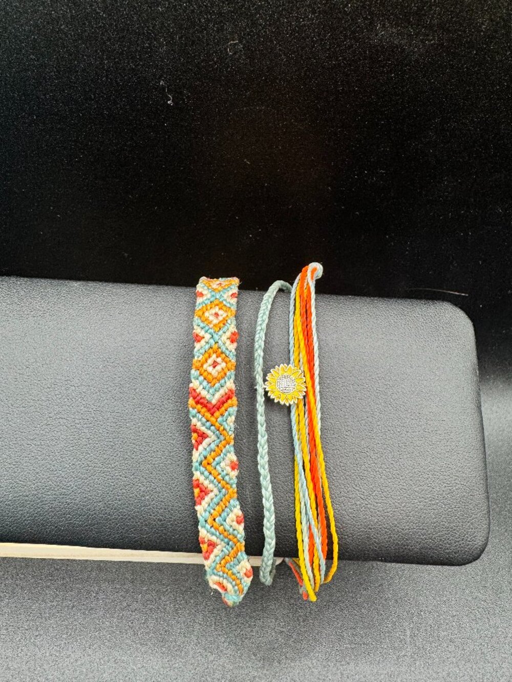 Pura Vida Sunflower Charm Southwestern Braided & Woven Boho Beach Bracelet Stack